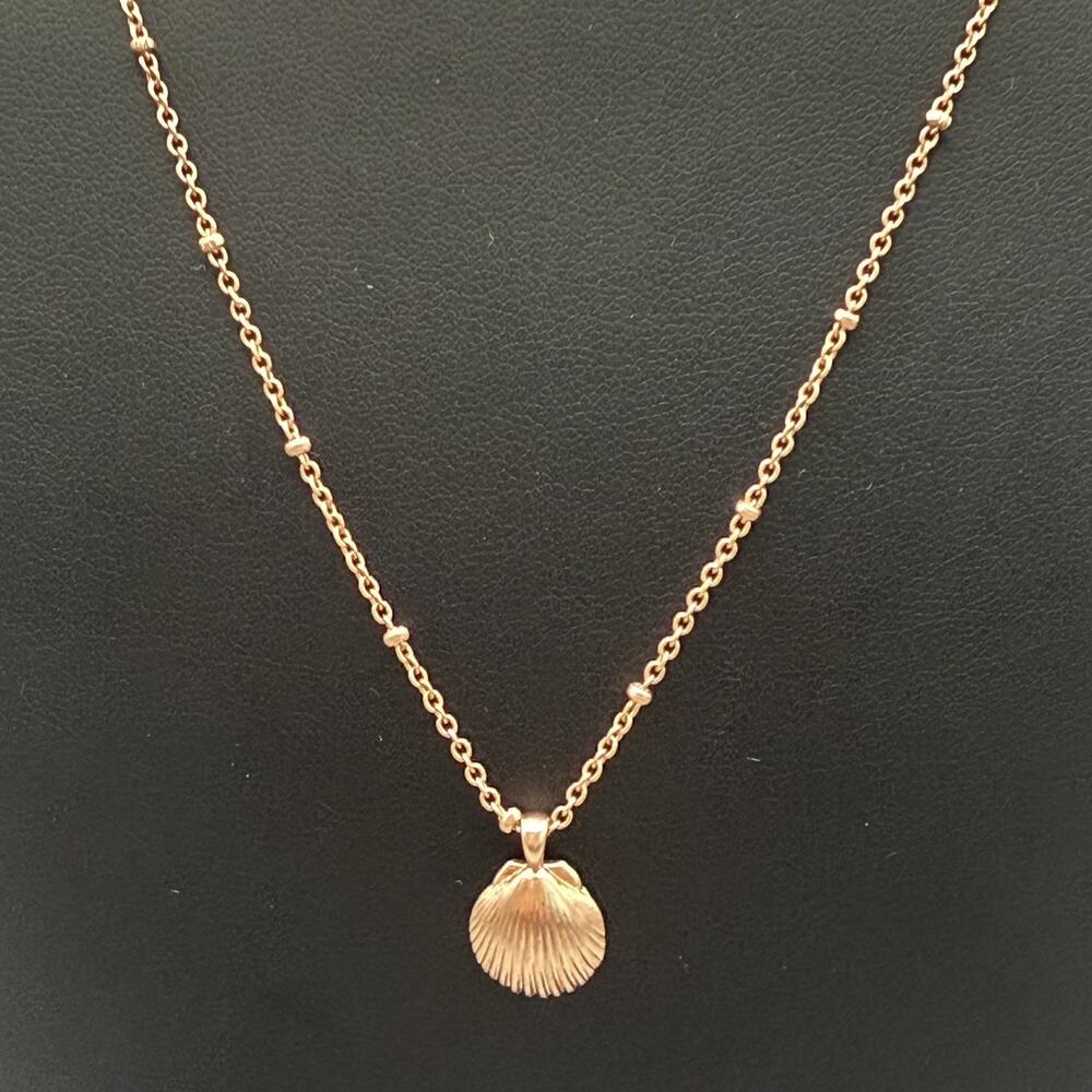 Pura Vida Rose Gold Tone Sea Shell Charm Necklace Ocean Beach Jewelry Trend